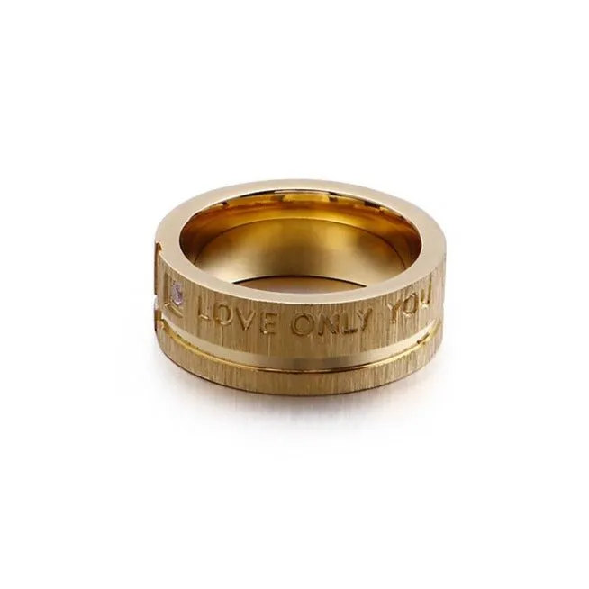 Gender Neutral Love Only You Gold Ring