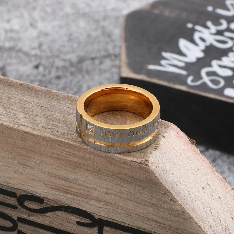 Gender Neutral Love Only You Gold Ring