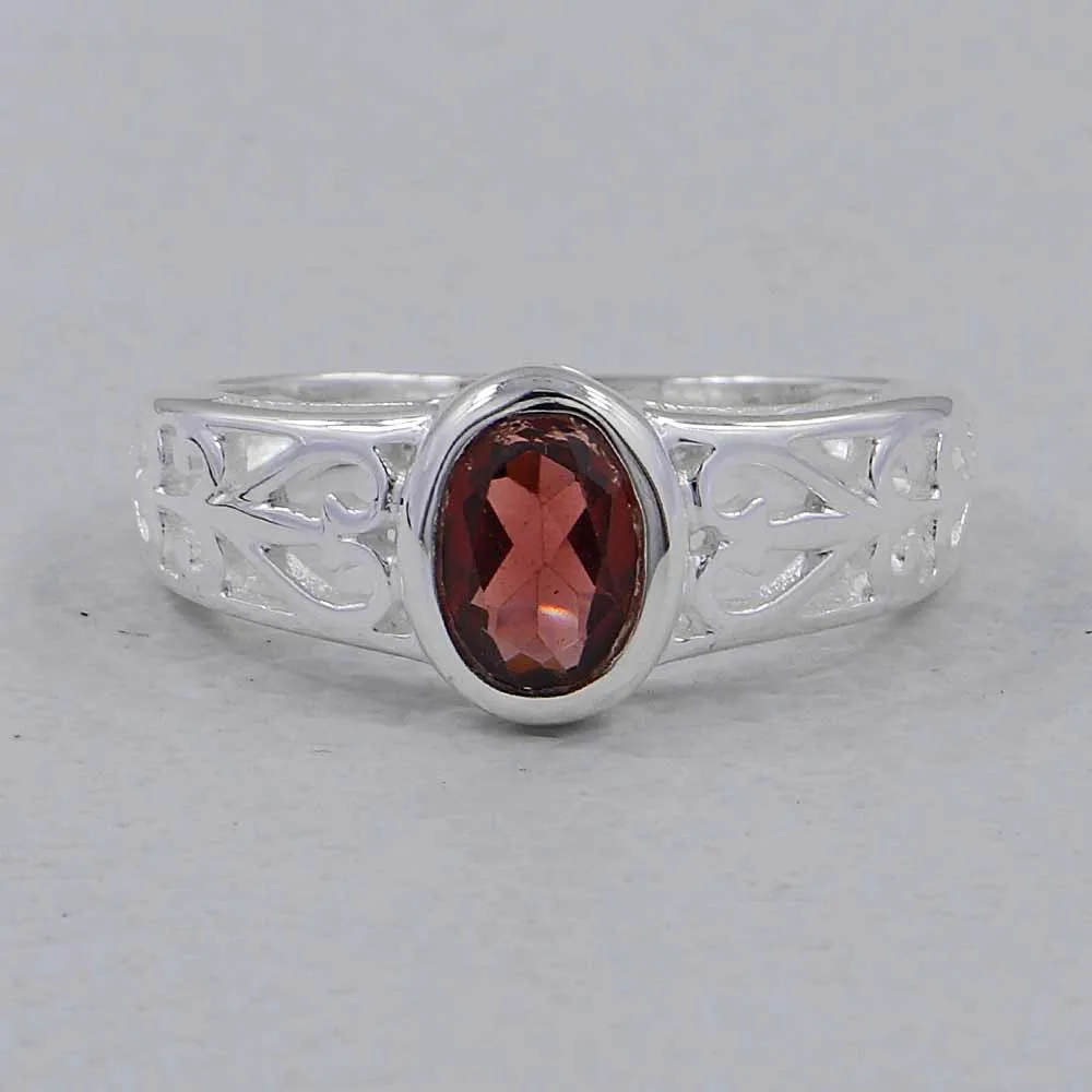 Genuine Emerald Silver Rings