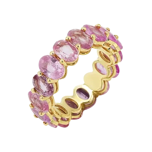 Genuine Pink Sapphire Oval Eternity Band