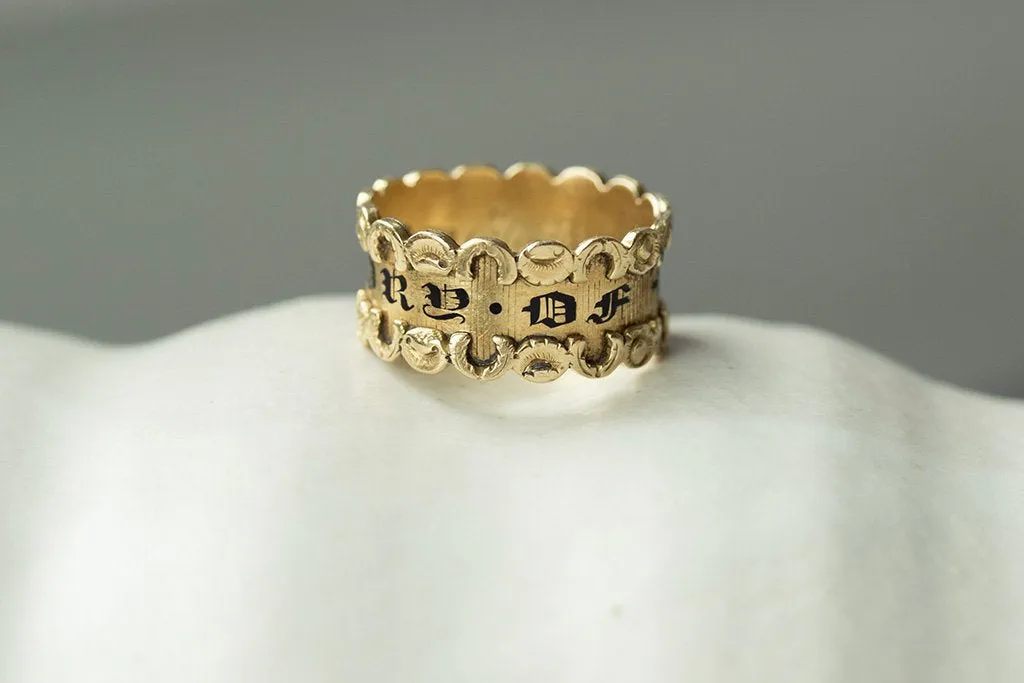 Georgian Black Enamel Mourning Ring