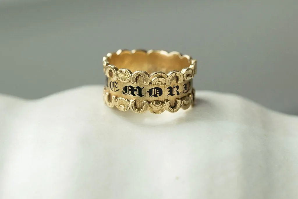Georgian Black Enamel Mourning Ring