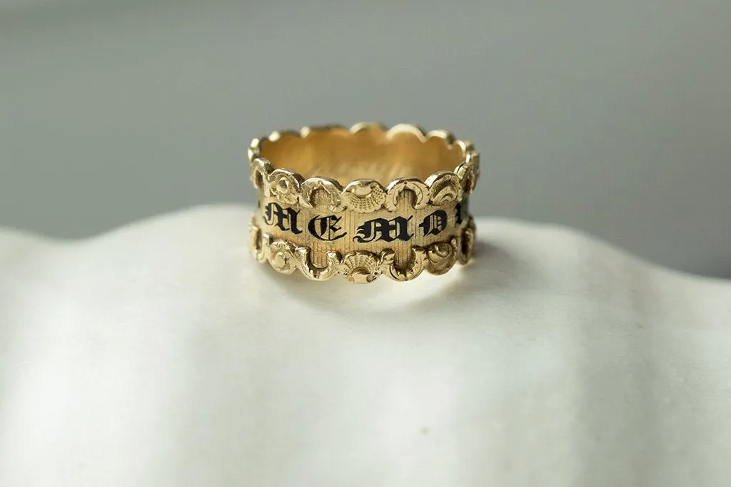 Georgian Black Enamel Mourning Ring