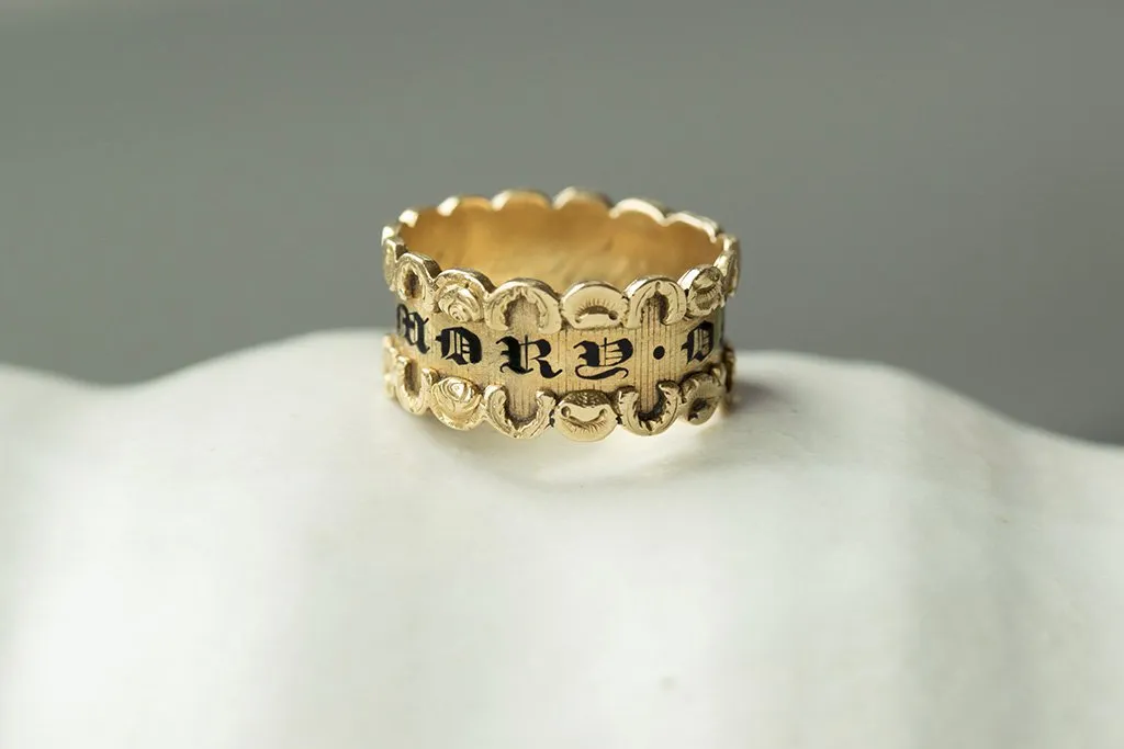 Georgian Black Enamel Mourning Ring