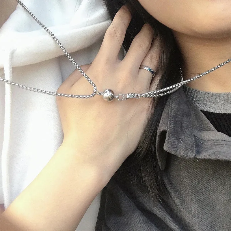 Gift Box of Couple Ball Pendant, Bracelet, Hug Ring and Earrings