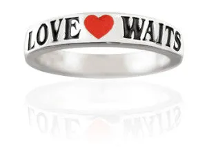 Girls Silver Purity Ring Love Waits Enamel Band