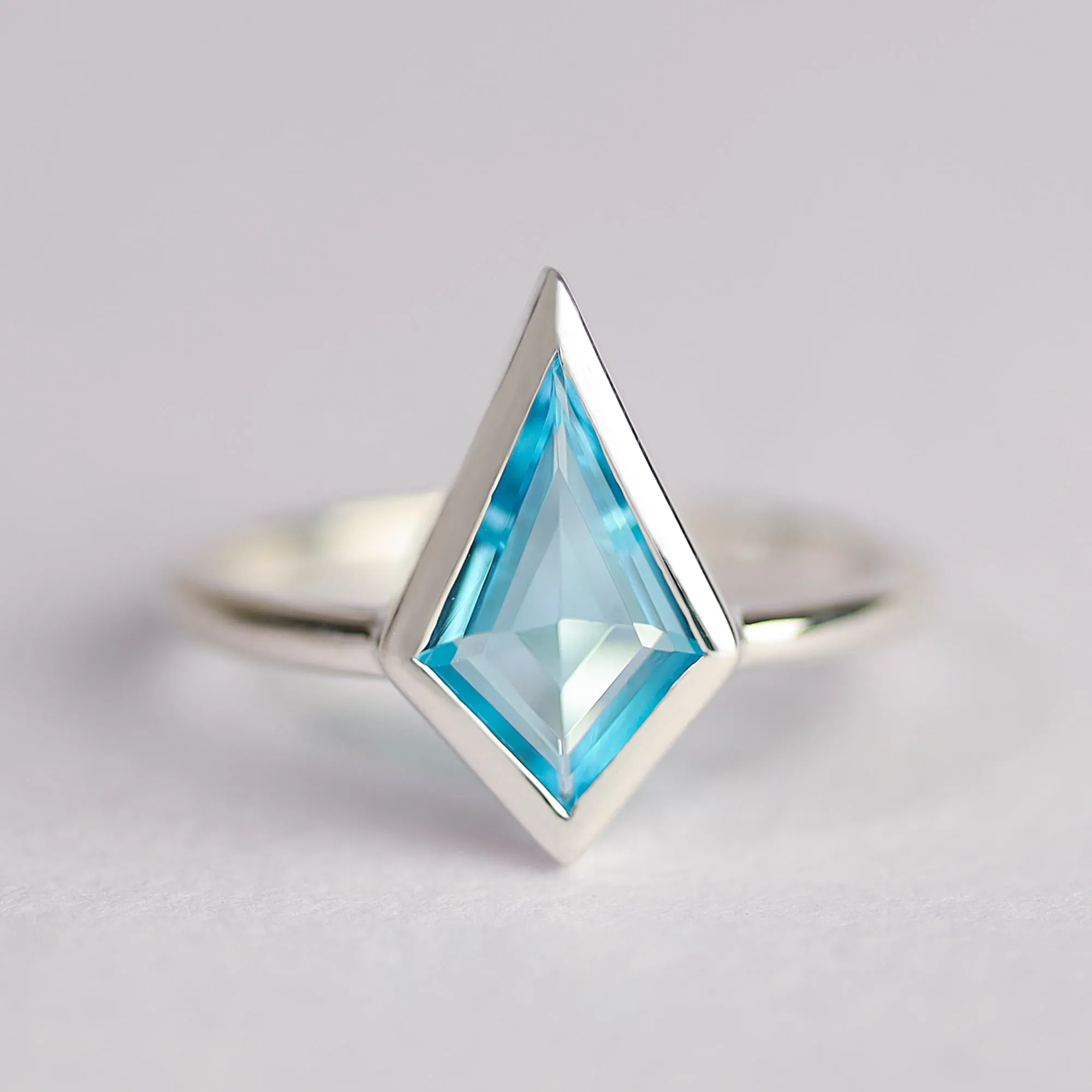 Glenn Swiss Blue Topaz Kite Ring
