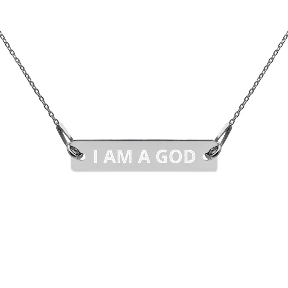 GOD Engraved Bar Chain Necklace