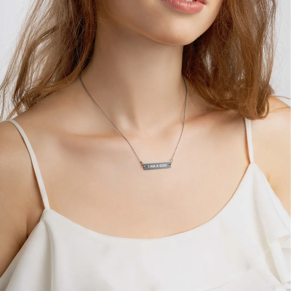 GOD Engraved Bar Chain Necklace