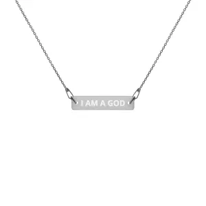 GOD Engraved Bar Chain Necklace