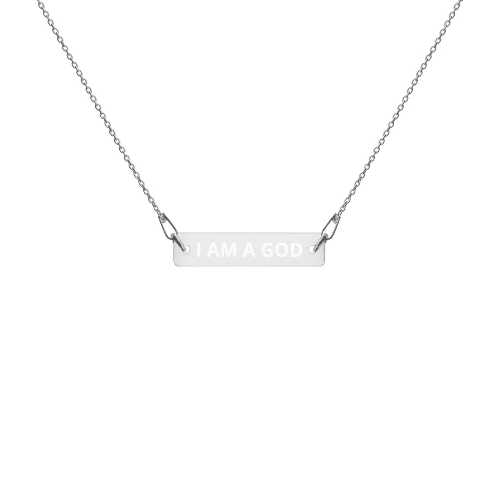 GOD Engraved Bar Chain Necklace
