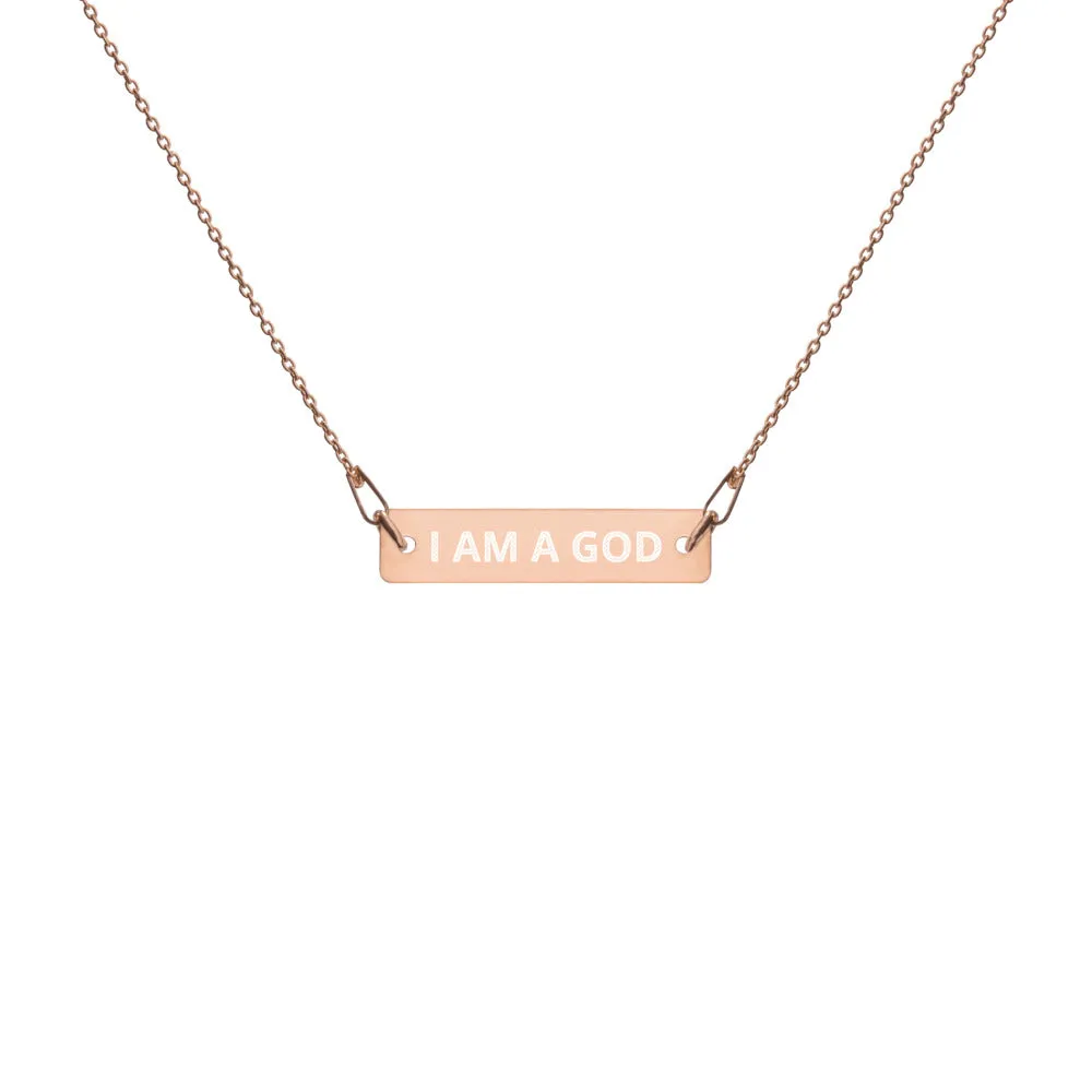 GOD Engraved Bar Chain Necklace