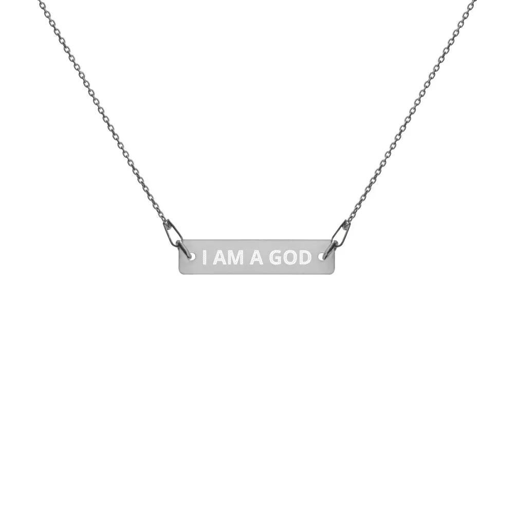 GOD Engraved Bar Chain Necklace