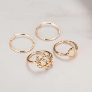 Gold & Silver Rings (4 Piece Set)