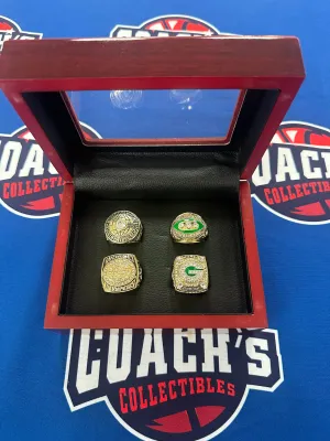 Green Bay Packers 4pc Super Bowl Replica Ring Set with Display Box