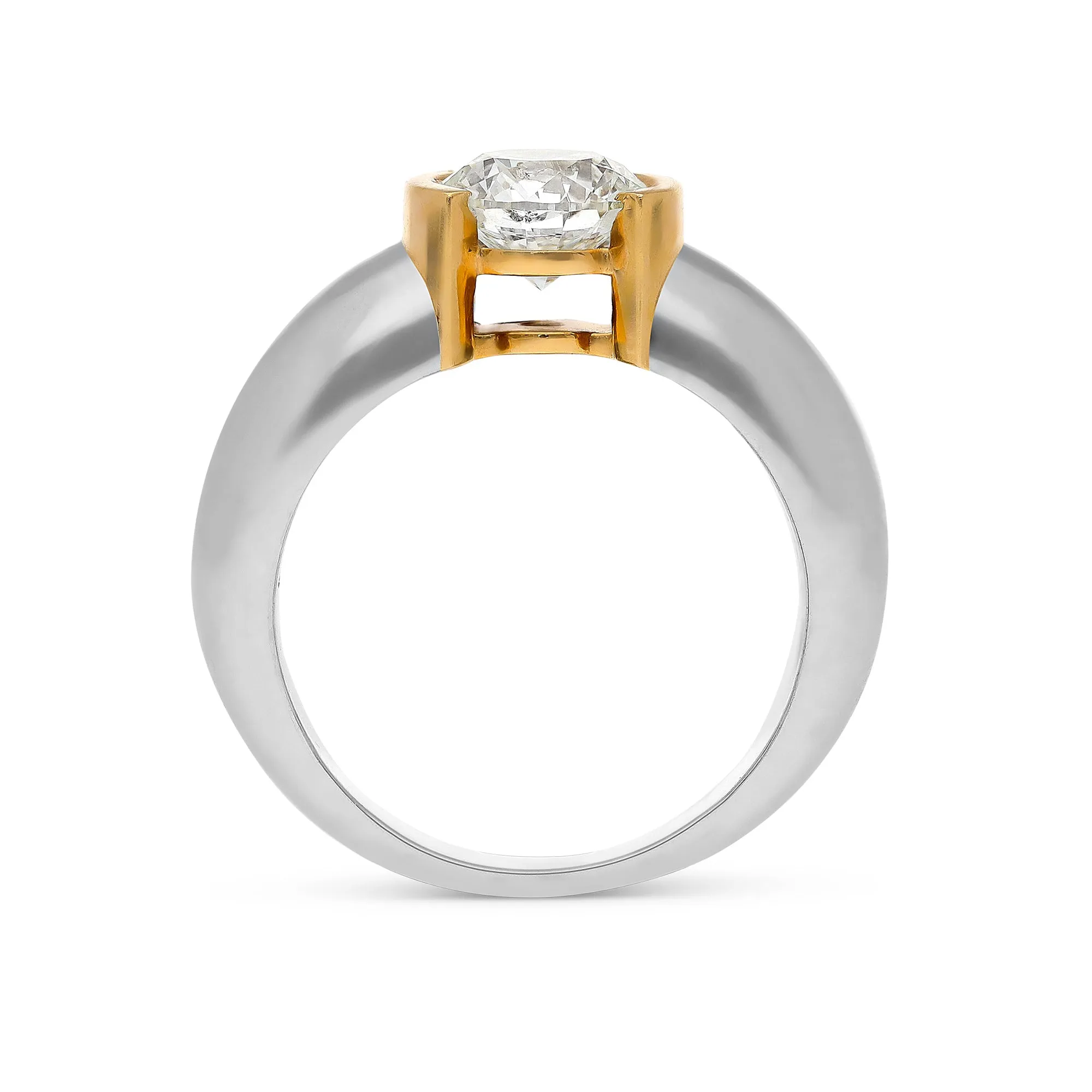 Half Bezel Solitaire Engagement Ring