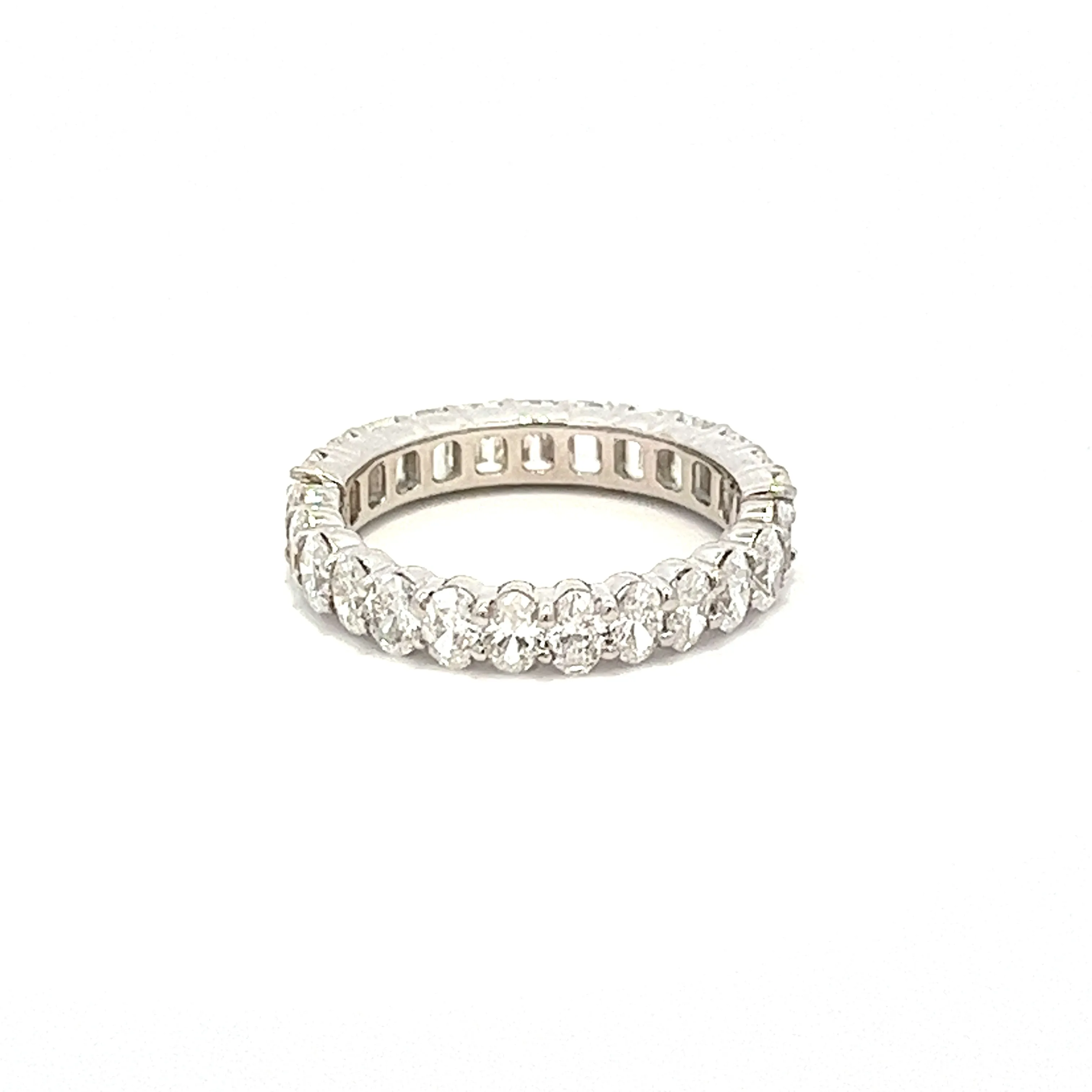 Half Oval - Half Emerald Diamond Eternity Band