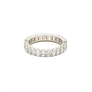 Half Oval - Half Emerald Diamond Eternity Band
