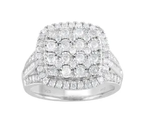 Halo Miracle Ring with 1.00ct of Diamonds in Sterling Silver