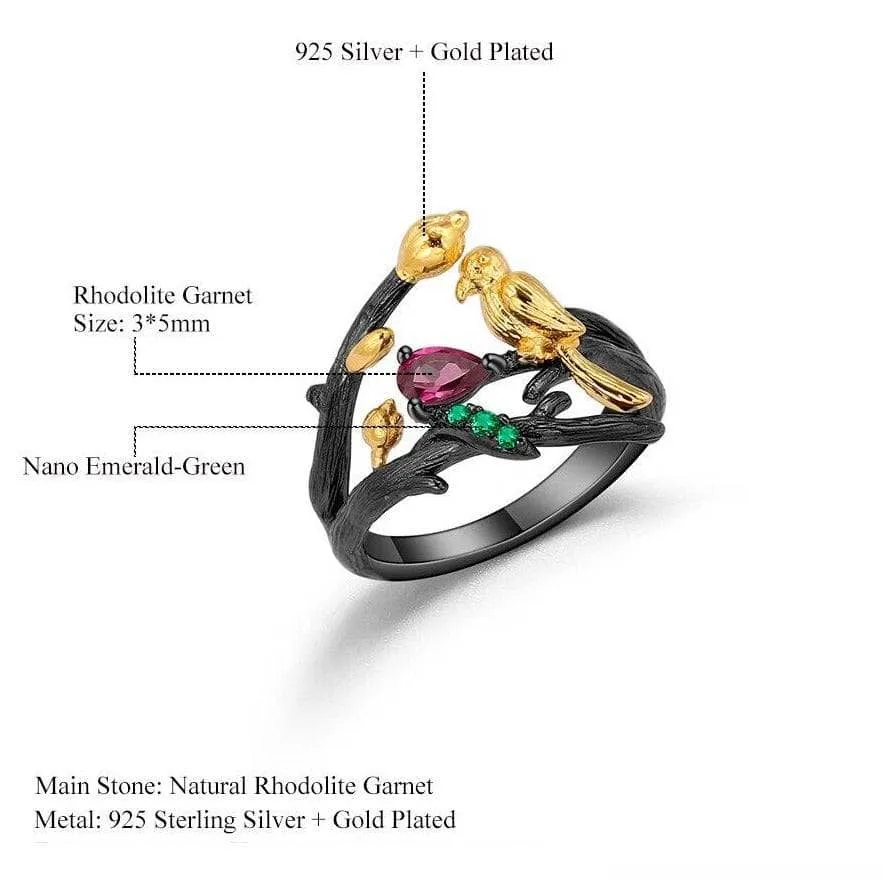 Handmade Adjustable Rhodolite Garnet Rings