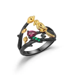 Handmade Adjustable Rhodolite Garnet Rings