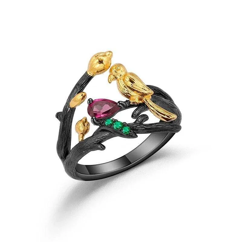 Handmade Adjustable Rhodolite Garnet Rings