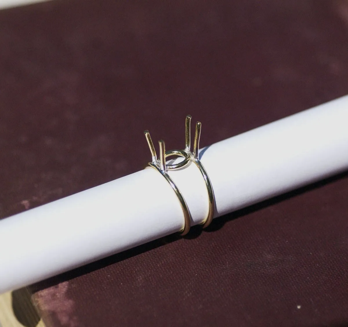 Handmade Soldered Brass Ring with Prongs For Stones or Whatever size-Variety