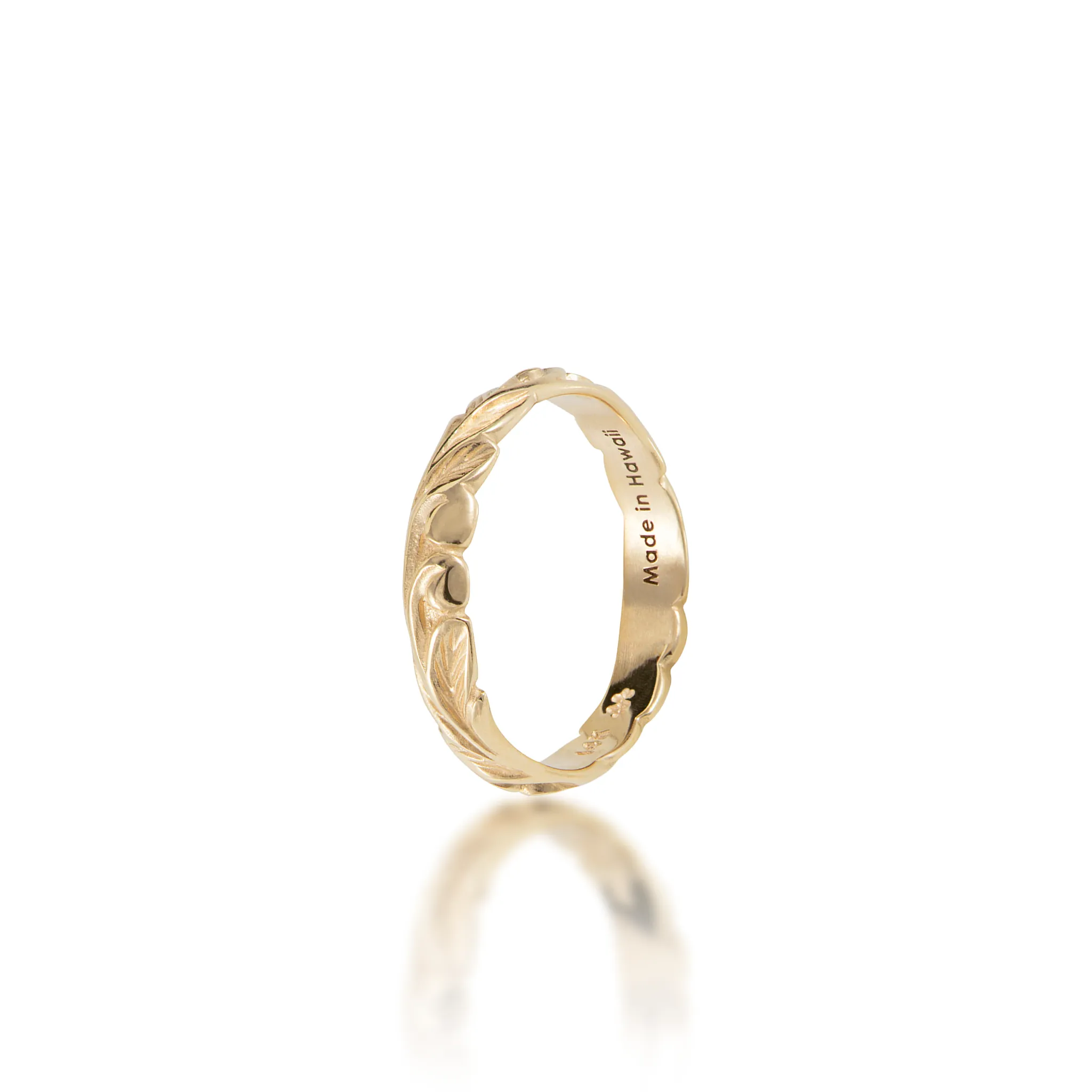 Hawaiian Heirloom Old English Scroll Ring in Gold - 3mm