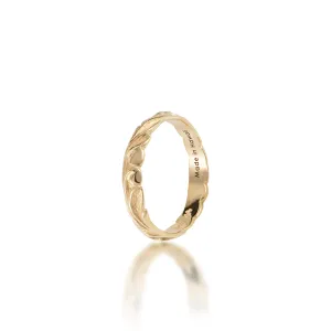 Hawaiian Heirloom Old English Scroll Ring in Gold - 3mm
