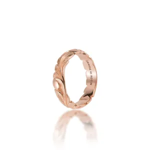 Hawaiian Heirloom Old English Scroll Ring in Rose Gold - 4.5mm