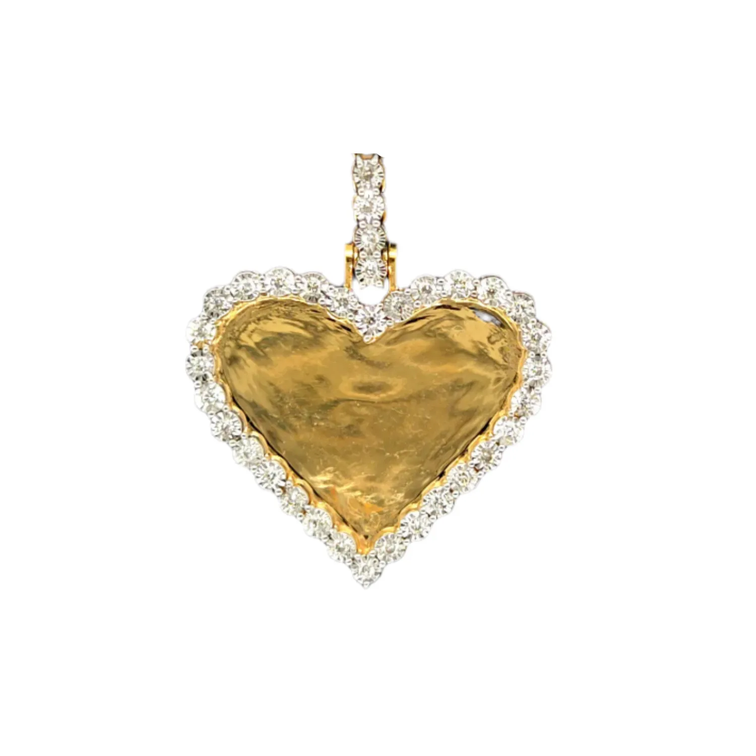 Heart Shaped 10k Gold .35ct Natural Diamond Memory Picture Charm Pendant - CSP21385-1