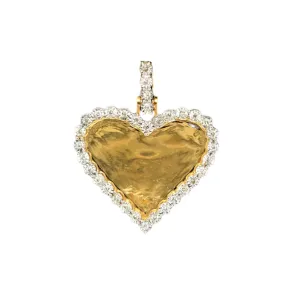 Heart Shaped 10k Gold .35ct Natural Diamond Memory Picture Charm Pendant - CSP21385-1