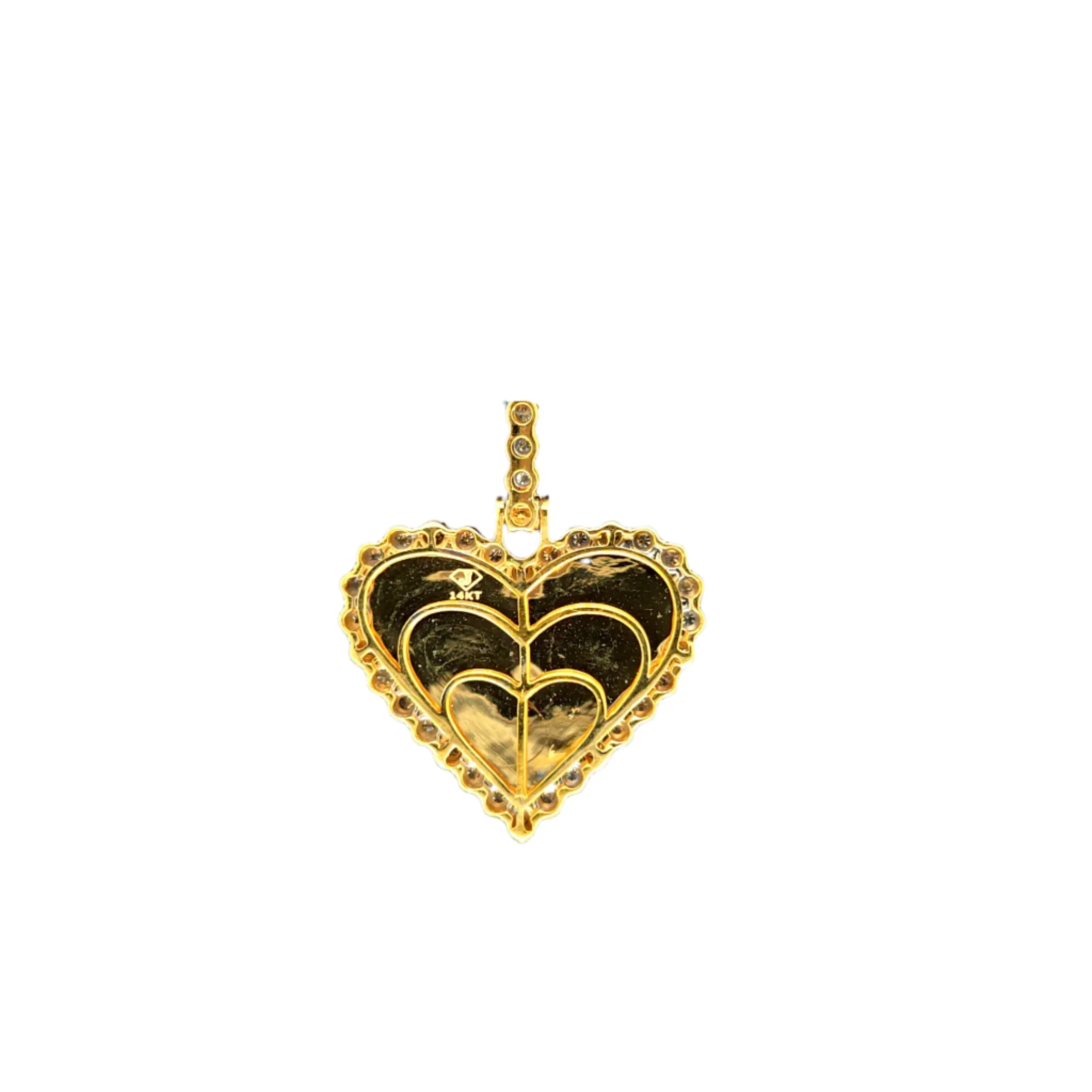 Heart Shaped 10k Gold .35ct Natural Diamond Memory Picture Charm Pendant - CSP21385-1
