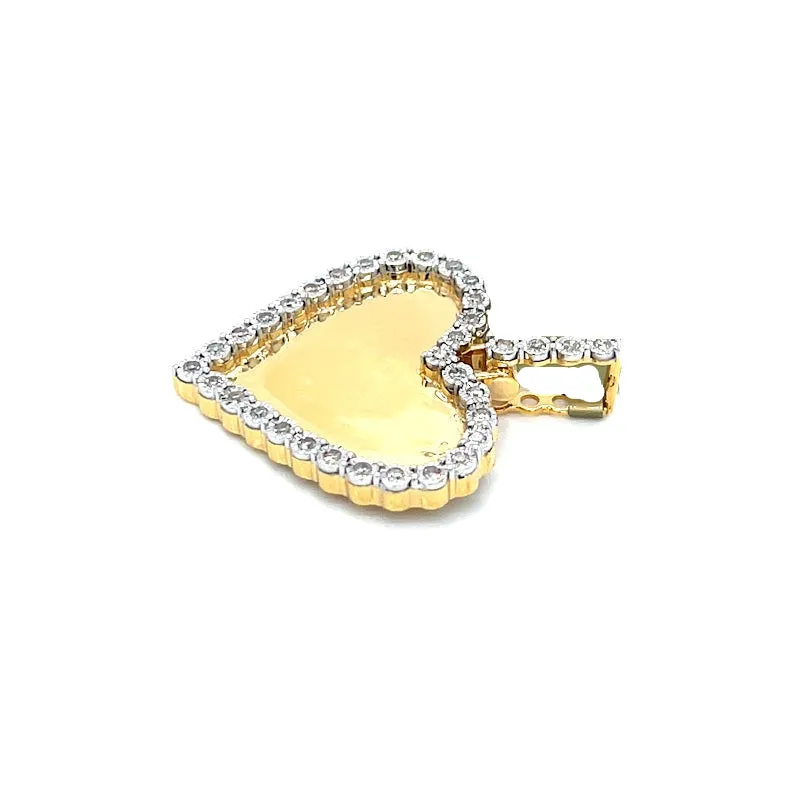 Heart Shaped 10k Gold .35ct Natural Diamond Memory Picture Charm Pendant - CSP21385-1