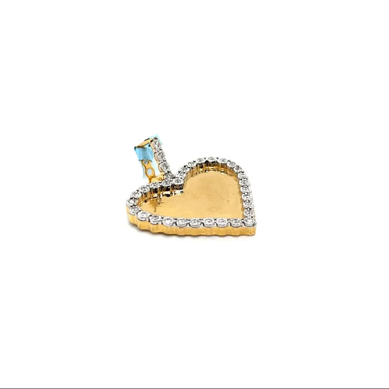 Heart Shaped 10k Gold .35ct Natural Diamond Memory Picture Charm Pendant - CSP21385-1