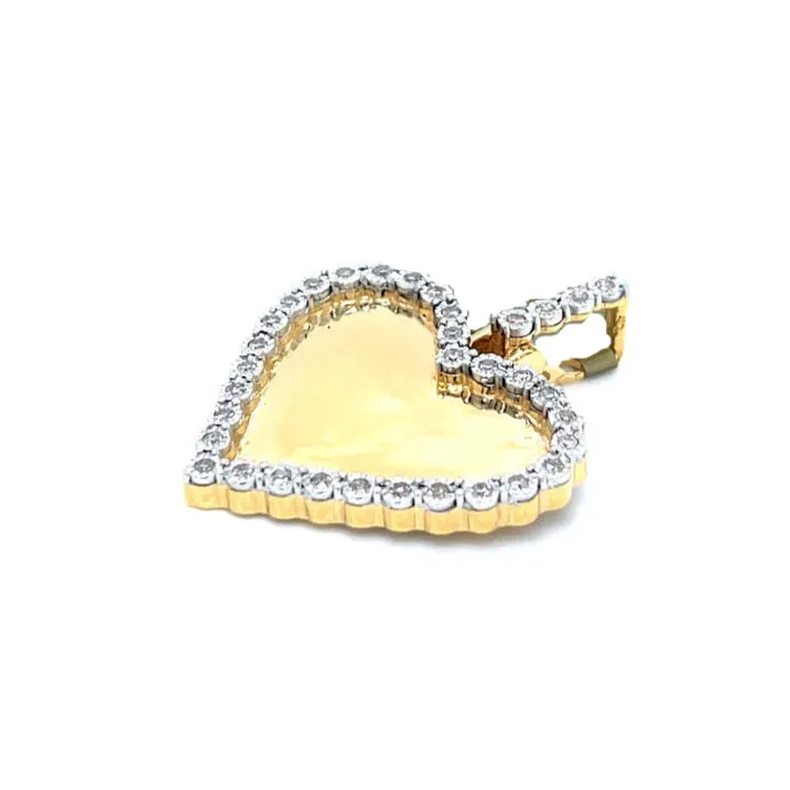 Heart Shaped 10k Gold .35ct Natural Diamond Memory Picture Charm Pendant - CSP21385-1