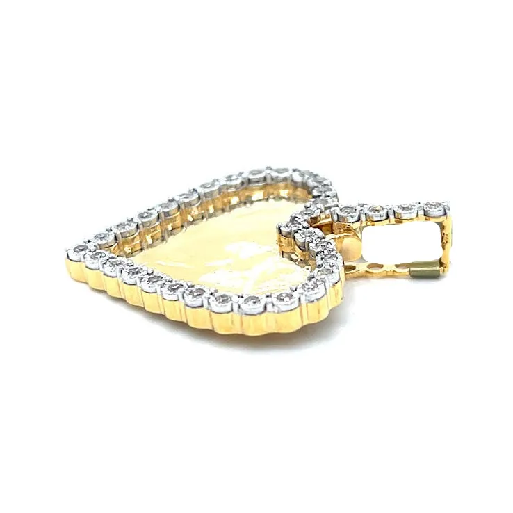 Heart Shaped 10k Gold .35ct Natural Diamond Memory Picture Charm Pendant - CSP21385-1