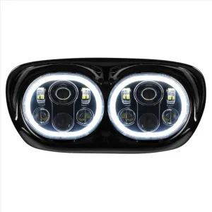 Hogworkz Harley® Road Glide Dual LED Black HALOMAKER® Headlight '98-'13
