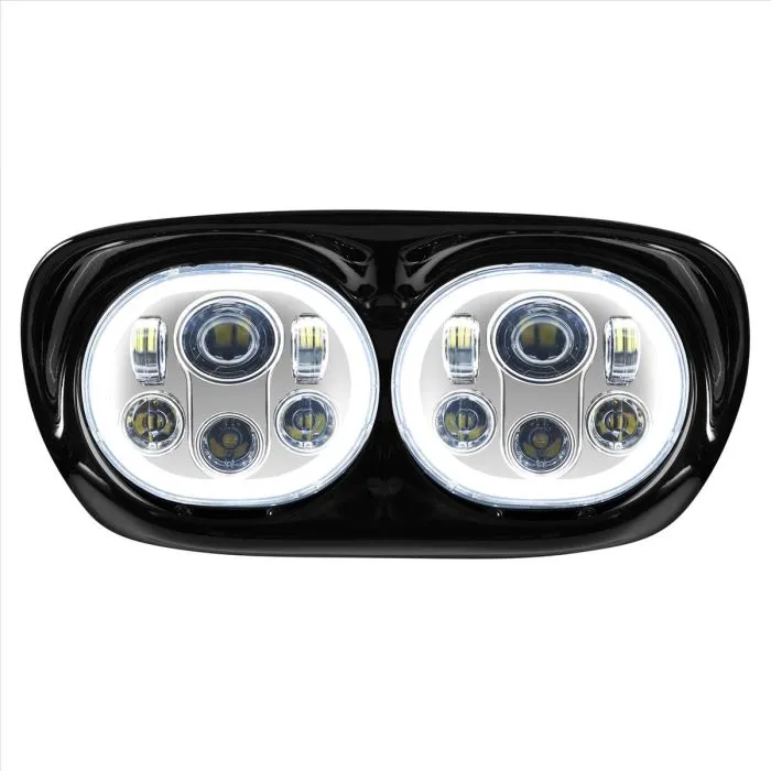 Hogworkz Harley® Road Glide Dual LED Chrome HALOMAKER® Headlight '98-'13