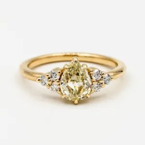Holly Engagement Ring | .94 Antique Pear Diamond | 14k Yellow Gold