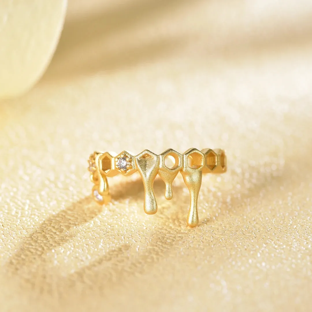 Honeycomb With Dripping Honey Ring Life With MaK’s Honeycomb Bee Kind Jewelry Collection