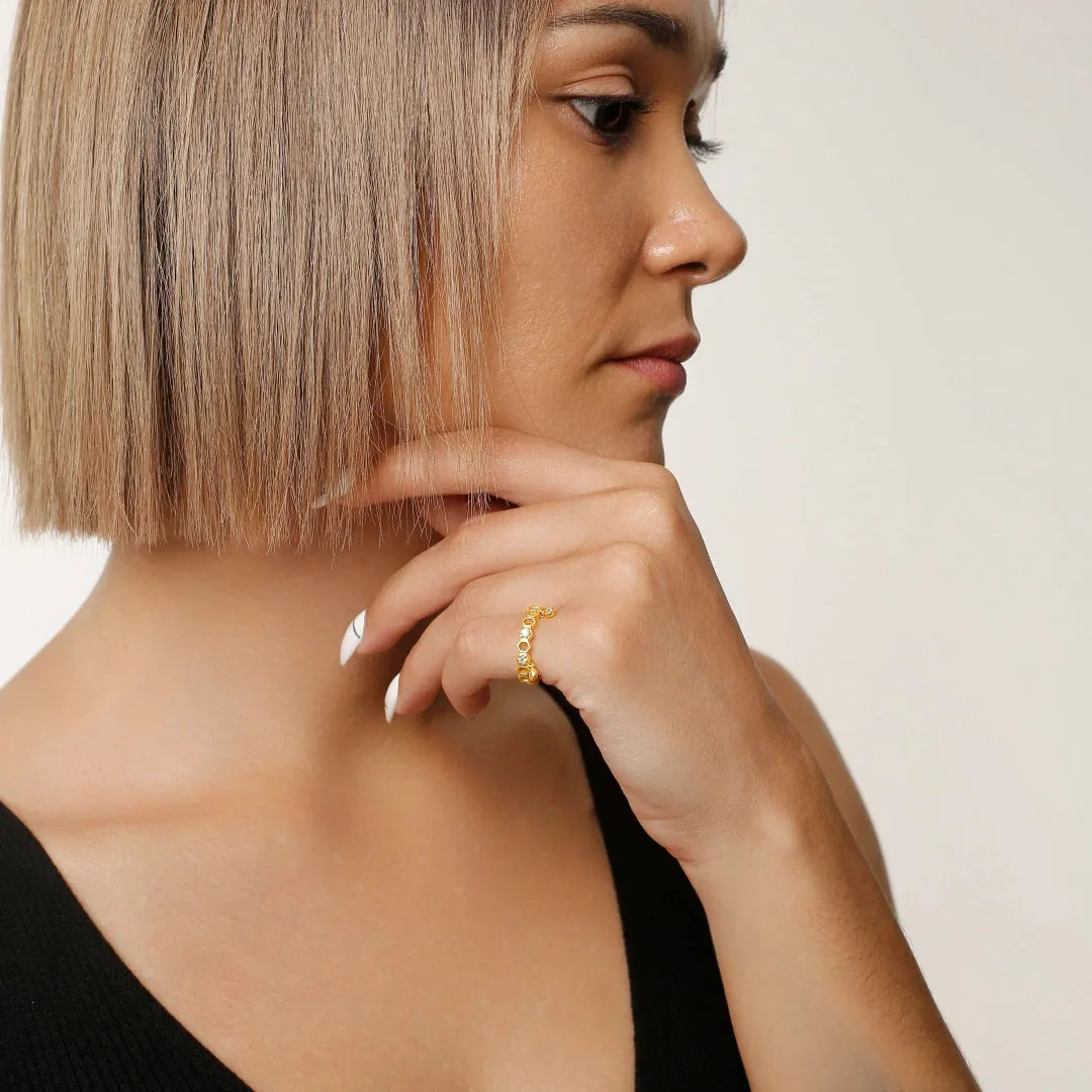 Honeycomb With Dripping Honey Ring Life With MaK’s Honeycomb Bee Kind Jewelry Collection