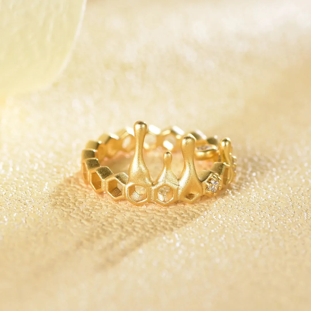 Honeycomb With Dripping Honey Ring Life With MaK’s Honeycomb Bee Kind Jewelry Collection