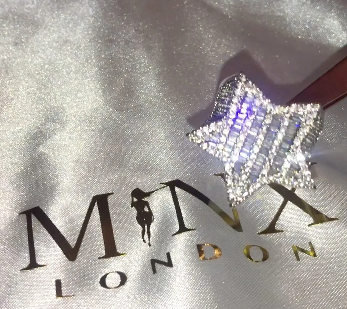 Iced out ring | Star Ring | Diamond Star Ring | Star Shaped ring | Star Rings | Iced Out Star Ring | Big ring, Fashion Ring, Pinky Ring, UK