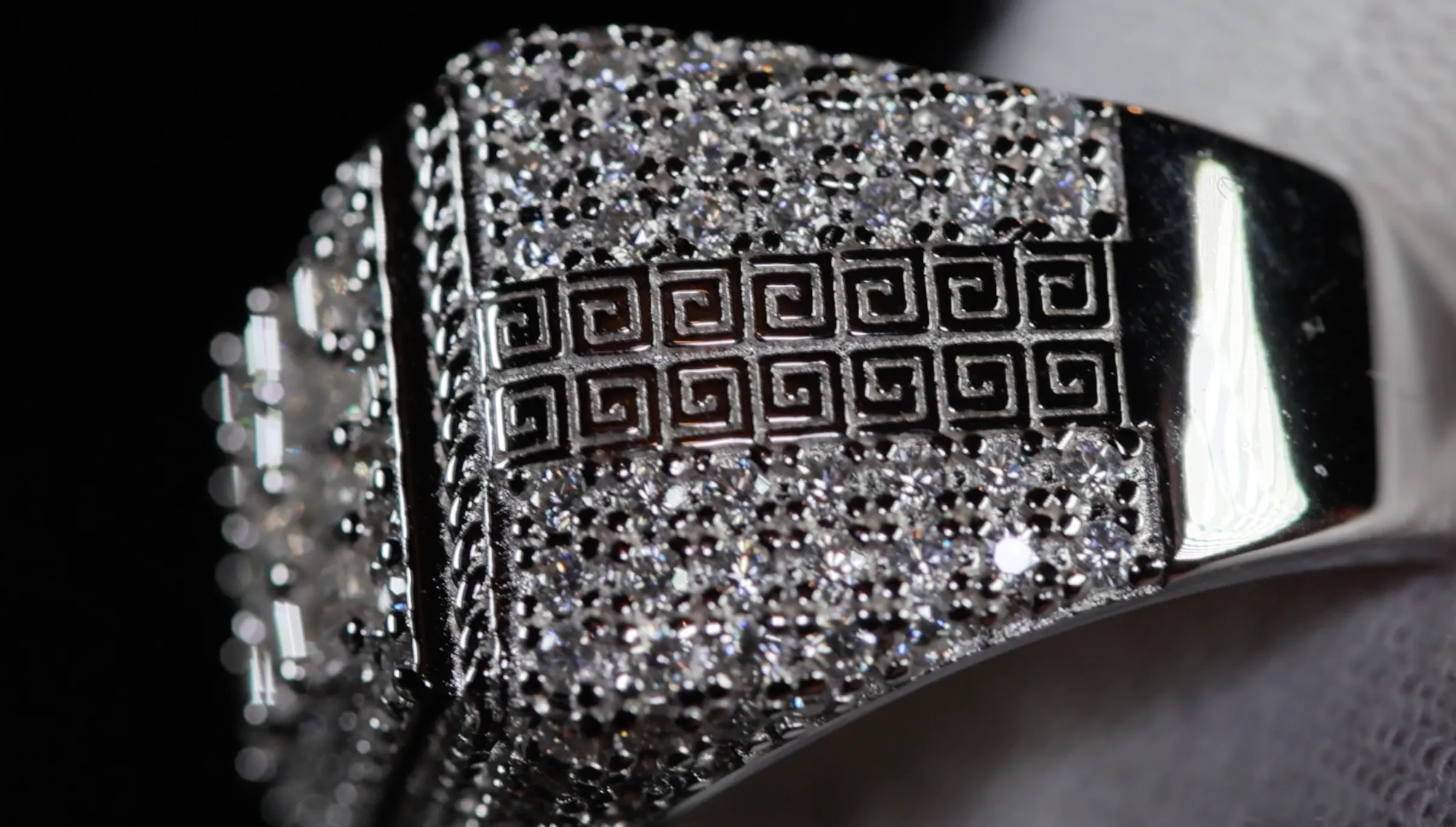 Iced Out Rings | VVS1 Moissanite Iced Rings | Mens Moissanite Baguette Rings
