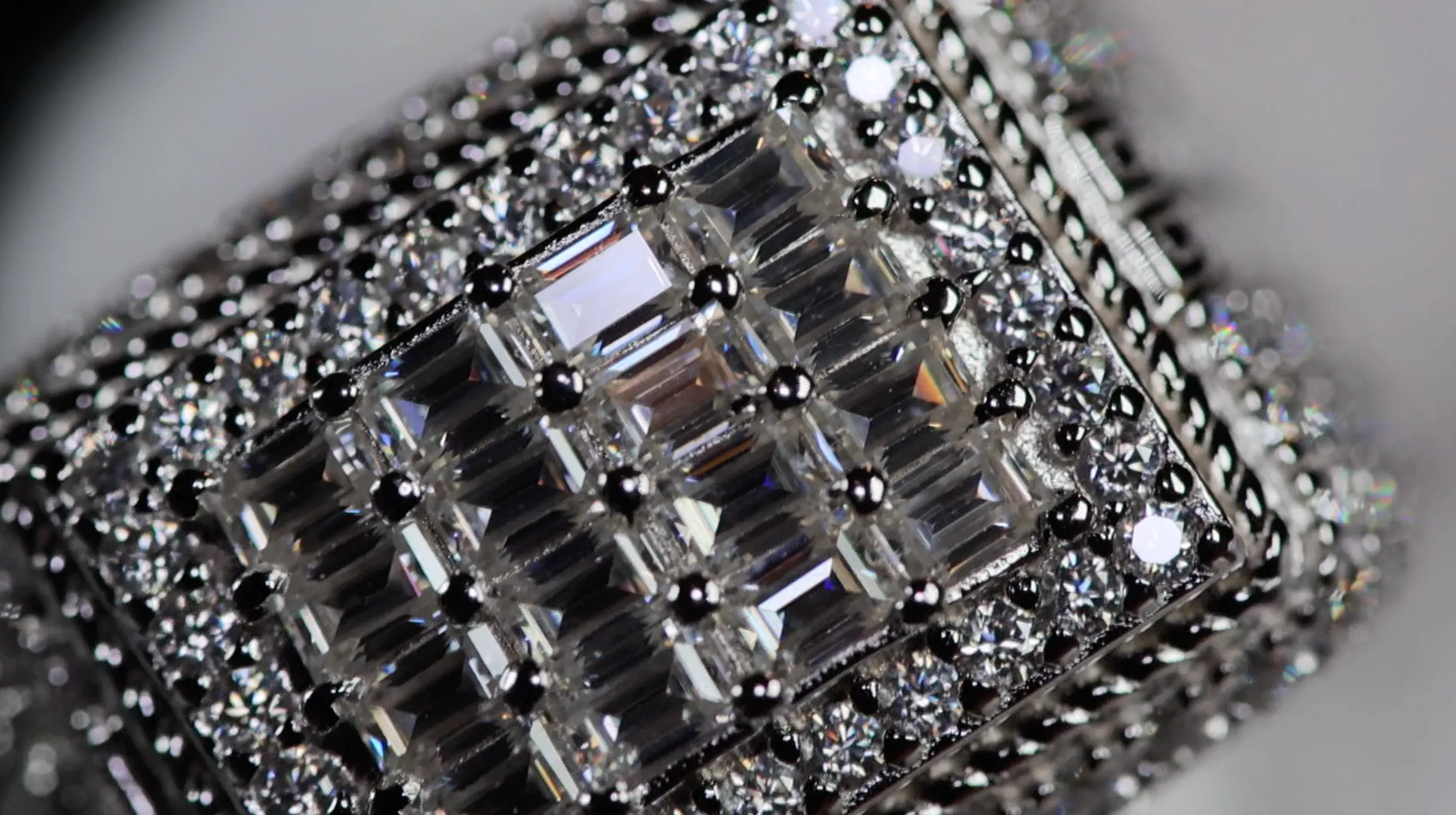 Iced Out Rings | VVS1 Moissanite Iced Rings | Mens Moissanite Baguette Rings