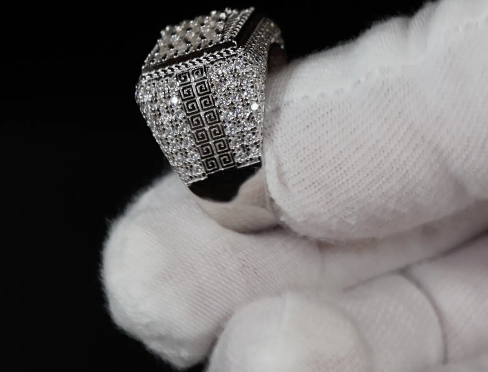 Iced Out Rings | VVS1 Moissanite Iced Rings | Mens Moissanite Baguette Rings