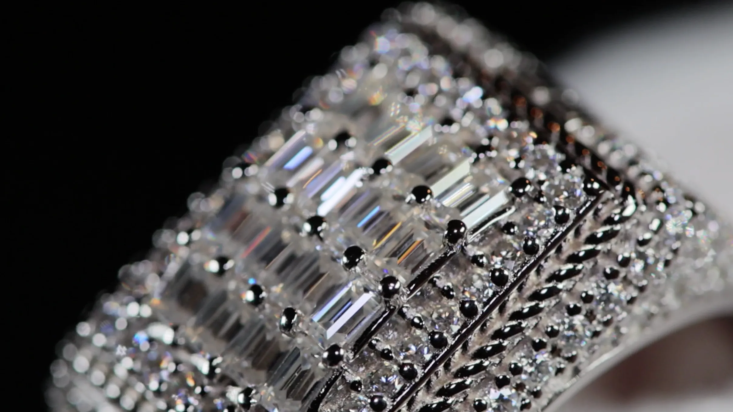 Iced Out Rings | VVS1 Moissanite Iced Rings | Mens Moissanite Baguette Rings