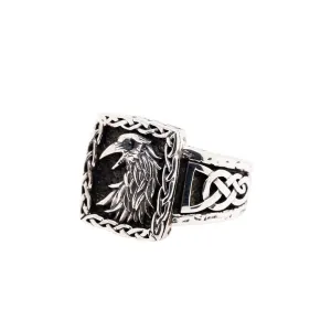 Keith Jack Sterling Silver and Black CZ Raven Ring