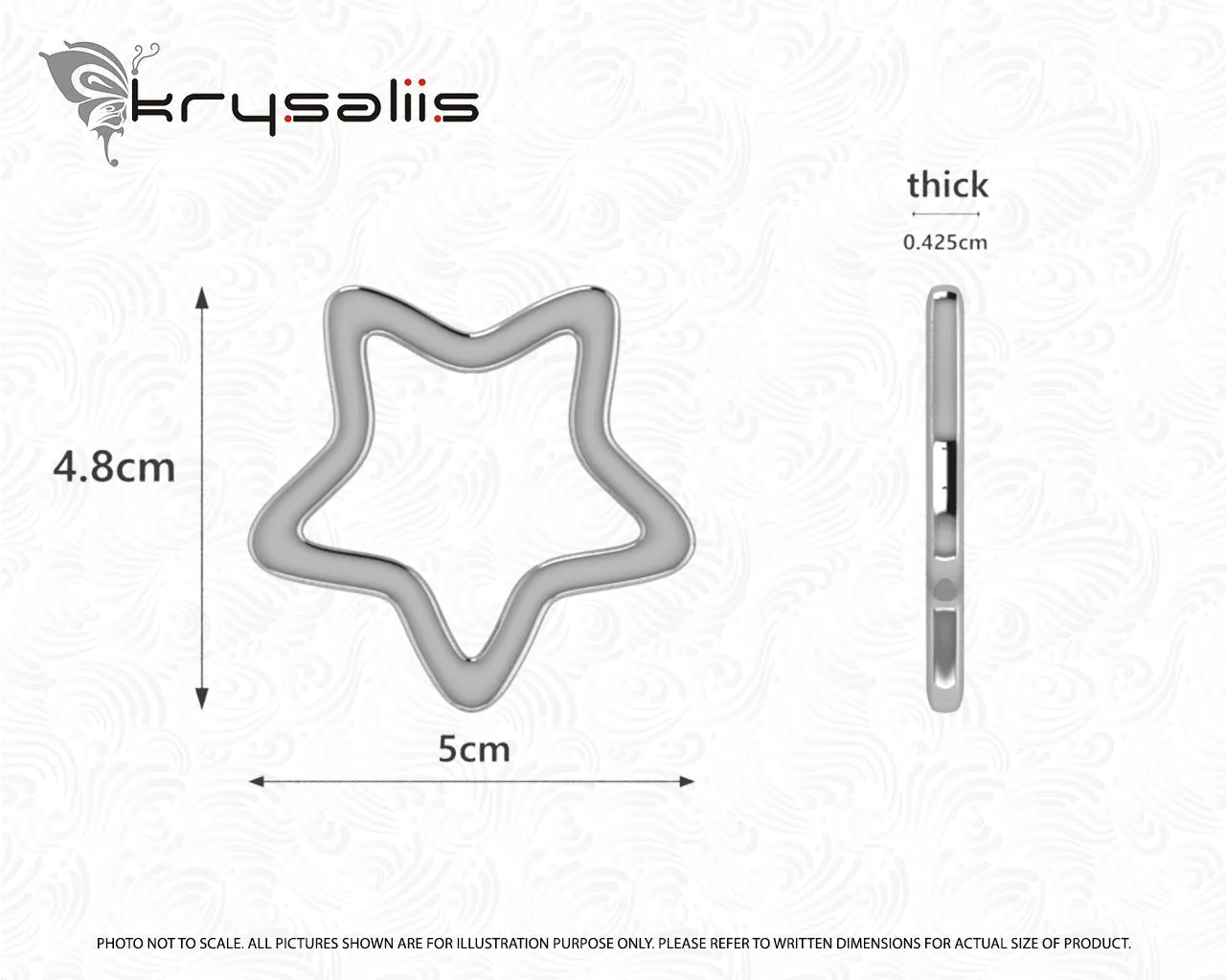 Krysaliis Silver Plated Baby Rattle - Star Ring
